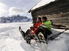 Schneeschuhwandern in den Dolomiten